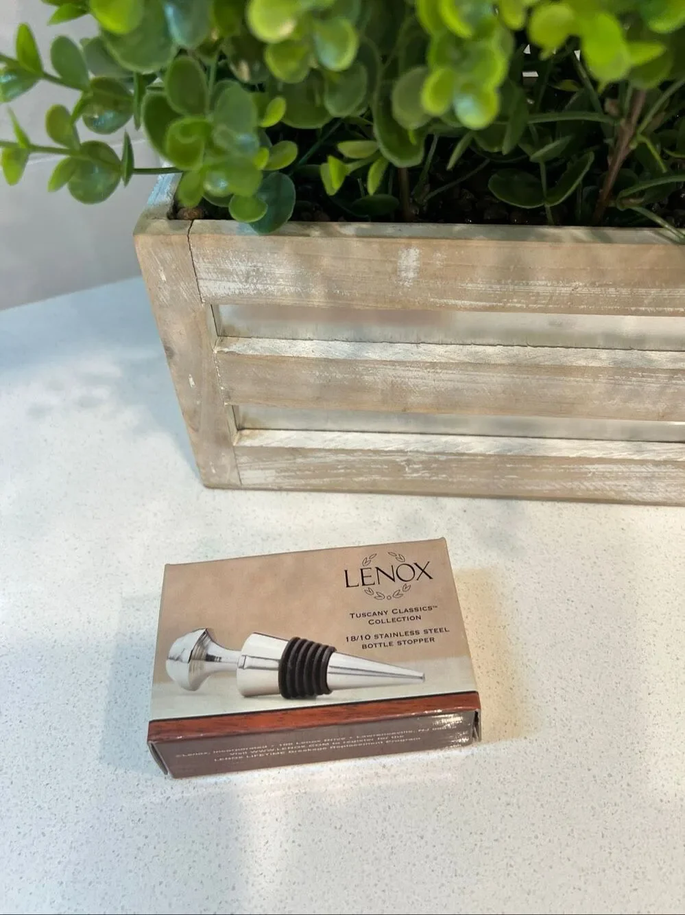 Lenox Tuscany Classics Stainless Steel Wine Bottle Stopper NIB